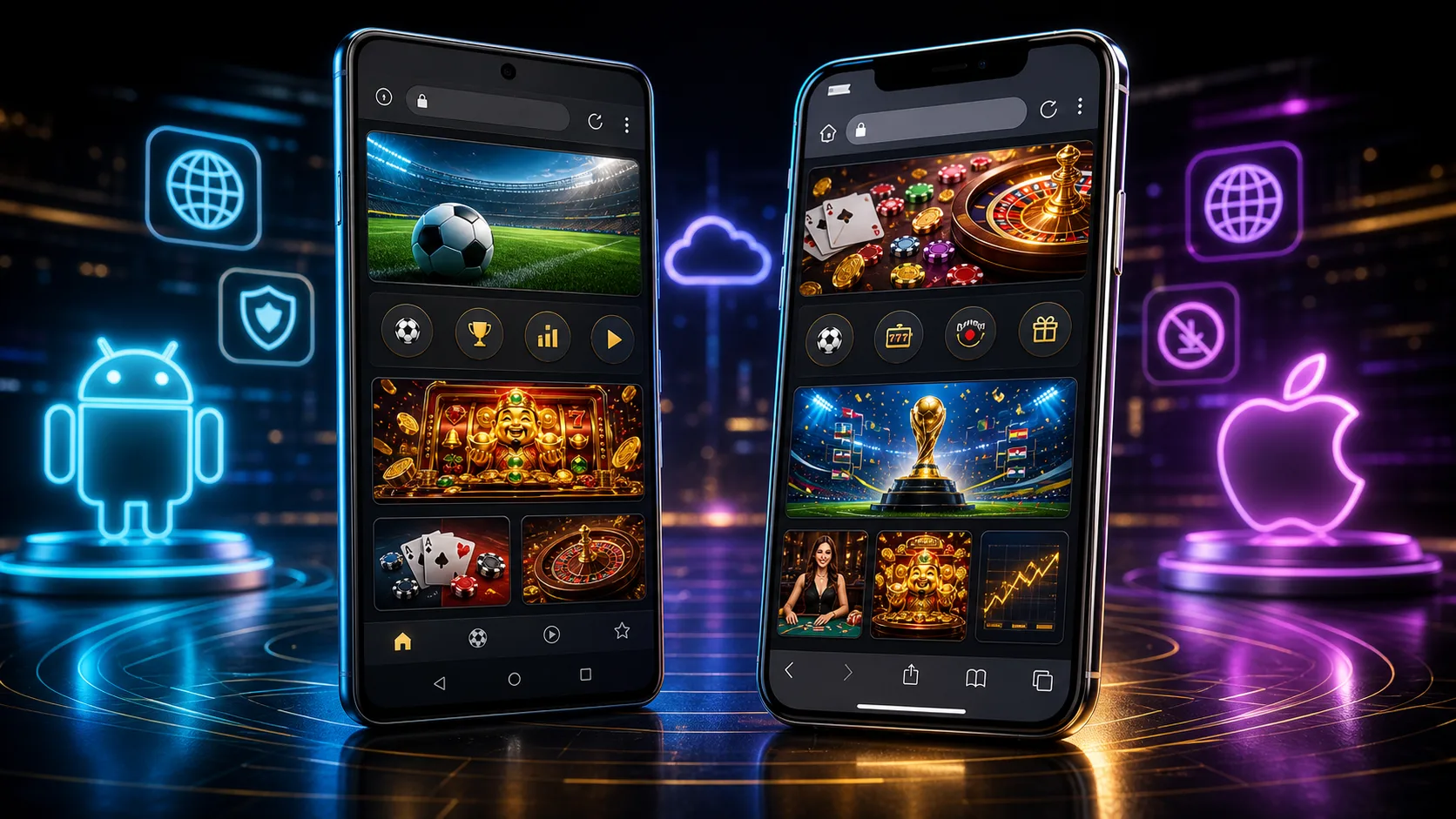 Experiência gala compatível com Android e iOS no navegador mobile